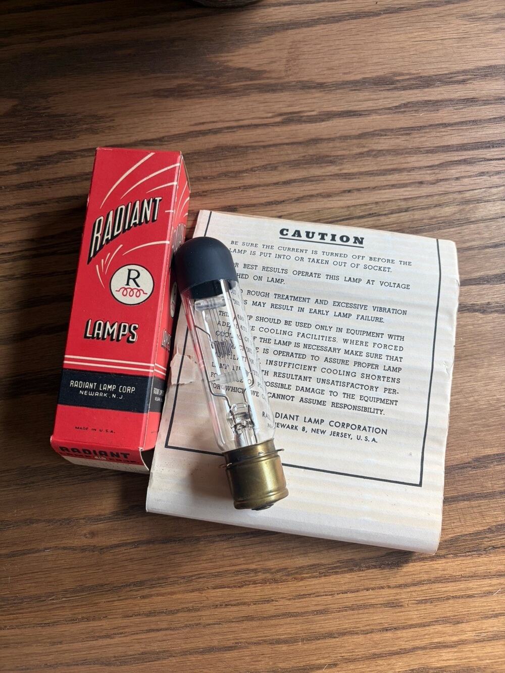 Vintage 1940s Radiant R B-H Projection Lamp 750W 120 V Radiant Lamp Corp NOS